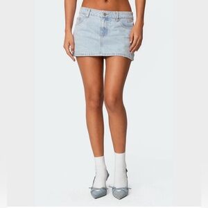 Edikted Chiara Denim Micro Skirt